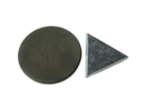 5 x Schungit Platte,Schutzplättchen Ø 50 mm. mit Klebefolie /poliert/Zertifikat 