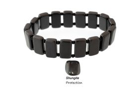 Solid black stone bracelet, protection.