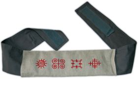 Belt made of natural material with embroidered symbols "Seasons"