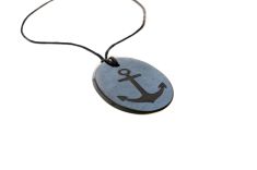 Schungite neck pendant ‘Anchor’, B-goods