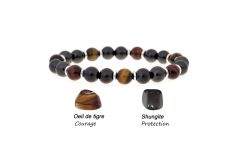 Choisir des perles noires et brunes dans un bracelet.
